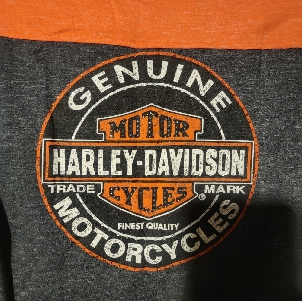 Harley Davidson Women's Genuine Oil Can Henley Women’s Size Petite-Small - Picture 4 of 8